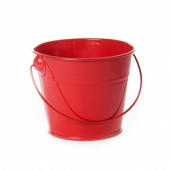 Red Tin Bucket / Pail